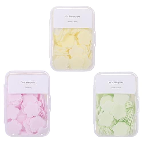 Iensen 300pcs Portable Hand Washing Soap Sheets, Scented Mini Soap Sheets, Disposable Soluble Soap for Outdoor Travel, Camping, Hiking (Mix)