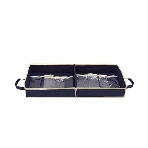 Foldable Travel Shoe Storage Bag – Portable Organiser Holds Up to 6 Pairs – Dustproof Zip Case with Handles – Compact Luggage Packing Solution for Home or Holiday – Multiple Colours (Navy Blue) — view 4