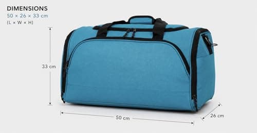 Lightweight Cabin Holdall Travel Gym Weekend Bag, Turquoise, 42L — view 3