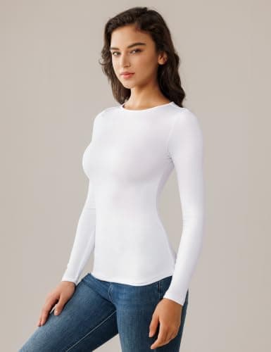 Harlamvar Ladies Long Sleeve Tops Outdoor Workout Fitted Base Layer Shirt — view 2