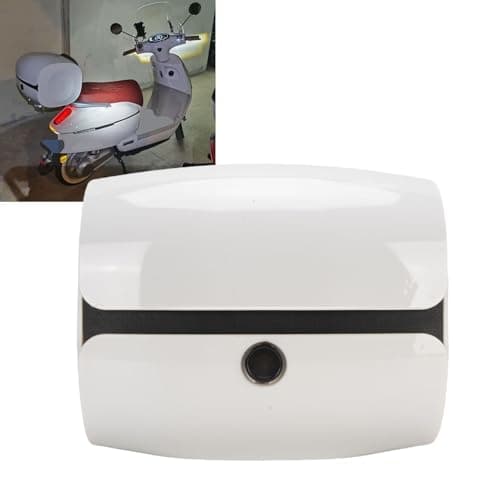 Dilwe Motorcycle Tail Top Box, ABS Lightweight Rain Proof Storage Trunk for Motorbike Luggage with 32L Capacity for Travelling (Bright White) — view 5