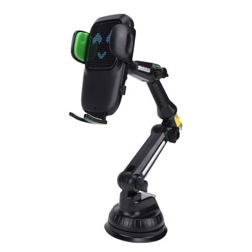 Gedourain Truck Phone Holder Heavy Duty Rotation Dashboard Windshield Phone Holder for Smartphones Tablets, Long Arm Truck Cell Mount for Trucks (Green) — view 6