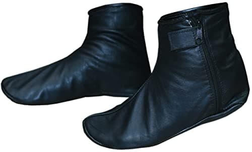 Shanan Men Women Unisex Real Black Sheep skin Leather Socks with Fleece Lined Sizes 6 to 11, Black, 6.5 UK — view 4