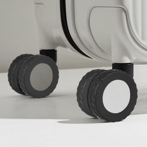 8pcs Silicone Luggage Wheel Protector Covers, Black Travel Accessory — view 6