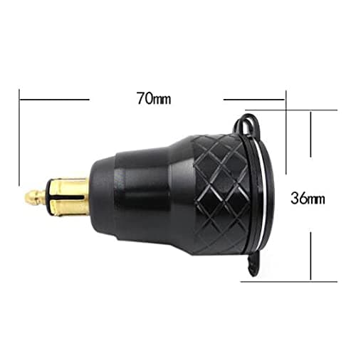 Alamor 12V-24V 4.2A Voltmeter Red Motorcycle Dual Usb Charger Din Socket compatible with BM-W Motorbike - Gold — view 2