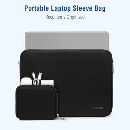 MOSISO 13 inch Laptop Case Neoprene Sleeve with Small Bag,Black — view 2