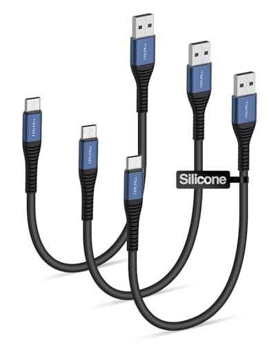 USB C Charger Cable Short 15cm, Silicone 3A Fast Charging Type-C Cable