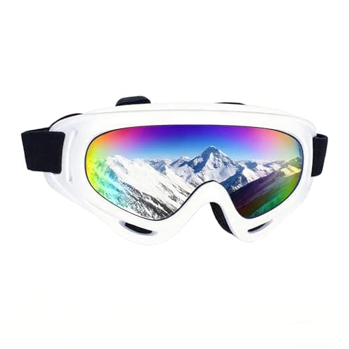 Ski Goggles Snowboard Goggles - UV Adjustable Snowmobile Riding Offroad Protective Goggles, Cycling Motorcycle ATV Glasses Winter Snow Sports Glasses For Youth Men Women Teens Boys & Girls (White)