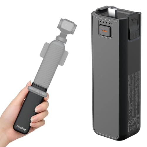 SMALLRIG Osmo Pocket 4P/4/3 Battery Handle for DJI, 5000mAh Power Grip-5705
