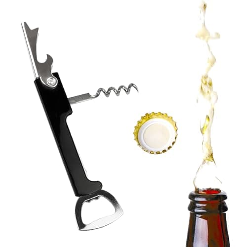 Compact Corkscrew and Bottle Opener, 1 Pack, Multi Tool, Wine Bottle Opener, Stainless Steel Cork Screw with ABS Body, Compact Size Ideal for Travel and Camping (1 Pack)