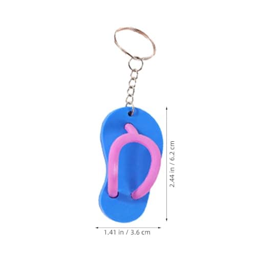 ABOOFAN 6pcs Mini Slipper Keychain Set, Rubber Flip Flop Keyring Charms with Vibrant Colour, Lightweight and Portable Beach Party Favour for Coastal Travel and Pool Parties — view 2