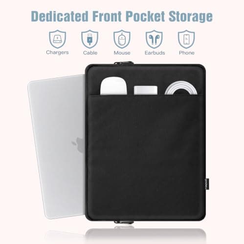 TiMOVO Laptop Sleeve for MacBook Neo/Air/Pro, 13.3-14 Inch, Black — view 4