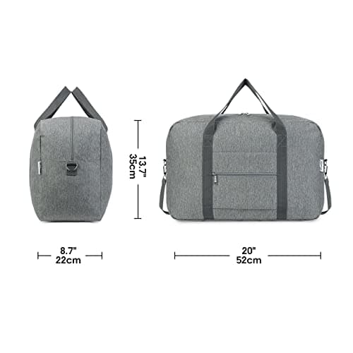 Large Cabin Bag 56x45x25, Weekend Overnight Bag for Women, Holdall Hospital Bag for Women, Travel Duffel Bag Carry on Luggage for Men 40L (Grey) — view 5