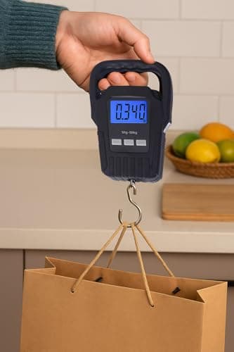 Digital Hanging Scale with LCD Display, 50kg/110lb Capacity, Backlit Screen, Luggage Scale/Fish Scale (2 x AAA Batteries Excluded) — view 2