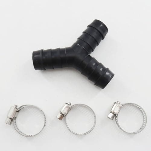 Washing Machine Drain Hose Y Type Reducer Connector for Split Pipe Three Way Adapter Universal Laundry Waste Water Fitting (Black, One Size) — view 3