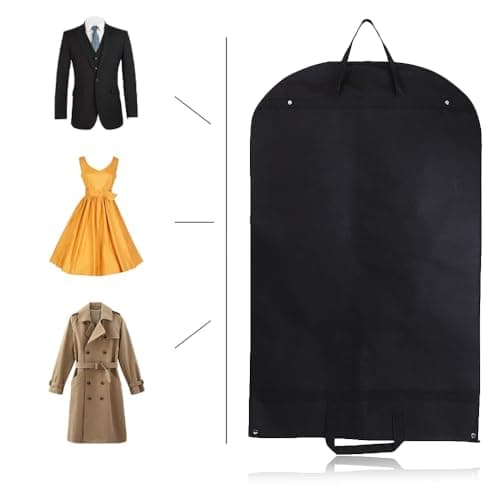 Garment Bag, Pack of 2 Suit Protective Cover, Foldable for Family Wardrobe, Travel, Business, Business, Hotel, 120 x 60 cm, Black — view 5