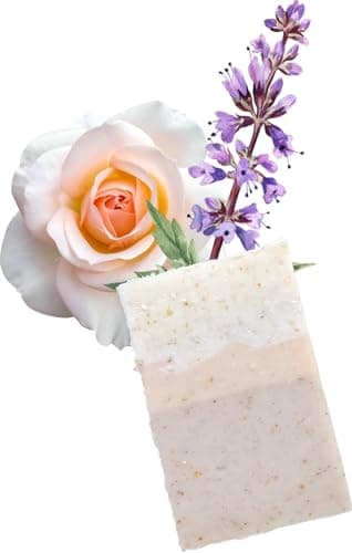 Natural Travel Soap Bar with Essential Oils, Kaolin Clay, Shea Butter, Handcrafted - Mini Travel bag 25g (Patchouli Rose)