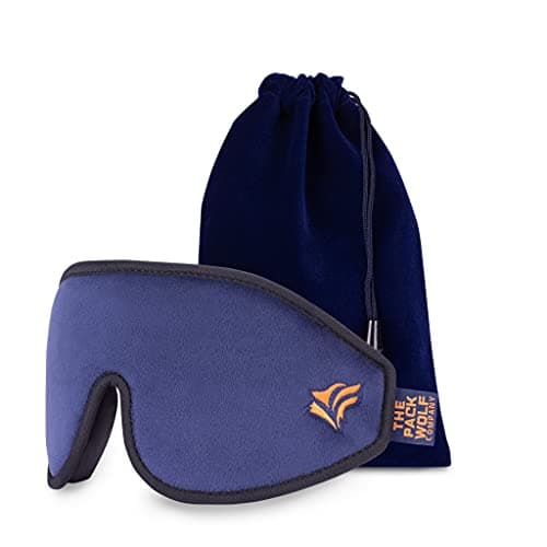 The Pack Wolf Company - Blackout Eye Masks for Sleeping, Contoured 3D Eye Mask for Sleeping, Memory Foam Sleep Mask, Eye Mask with Travel Pouch and Ear Plugs, Eyelash Friendly Blackout Sleeping Mask