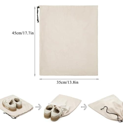 Rovelin Cotton Drawstring Bags - Reusable Dust Proof Shoe Bags — view 2