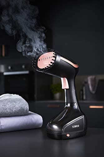Tower Garment Steamer 1000W, Handheld Clothes Steamer for Travel, Compact Design, 200ml Tank, Vertical & Horizontal Steam, Quick Crease Removal, Rose Gold (T22014RGB) — view 2