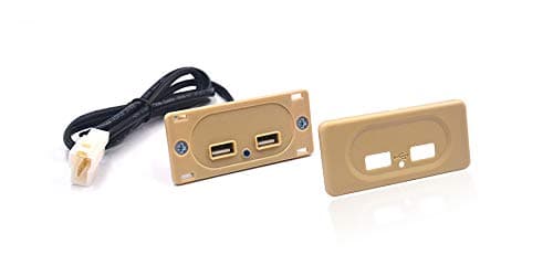 Caravan Dual USB Charger Socket Power, 12V 2.1A Modified USB Outlet Travel High Speed Charging Socket, Car Camper Motorhome RV Transporter Van Truck Universal USB Power Charger Dual Outlet (Beige) — view 6