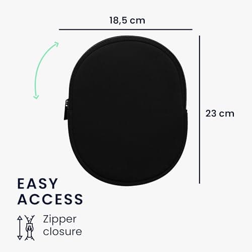 kwmobile Neoprene Headphone Case for WH-CH520 / WH-CH510 / MDR-ZX110 Cover – Over-Ear Headset Storage Pouch - Soft Travel Carry Bag Black — view 6