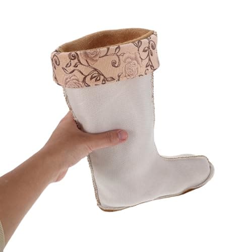 CLISPEED 2pcs Warm Fleece Liners Boot Socks Women Beige Thick Thermal Polyester High 32cm Stylish Resilient Comfort Hiking Boots Travel Adventure Inserts — view 6