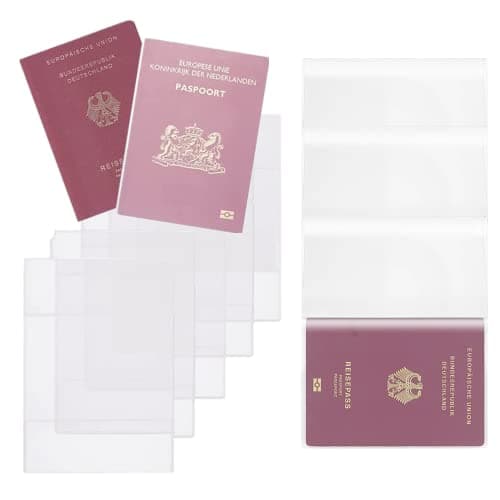 JLEivvi 12 Pcs PVC Transparent Passport Protective Covers, Cover UK/EU Passport Holder Protector Transparent,Standard Size Passports Passport Card ID Cover foe Men Women
