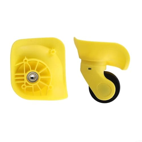Plastic Suitcase Replacement Wheels 2 Strong Wheels for Luggage Repair (Yellow L)
