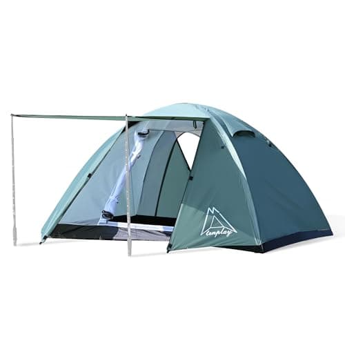 TENPLAY 2 Person Camping Tent Lightweight, PU3000mm Waterproof Backpacking Tent with Flysheet, 3-Season Double Layer Dome Tent with Aluminium Poles, 2 Doors for Hiking Outdoor Mountaineering(Green)
