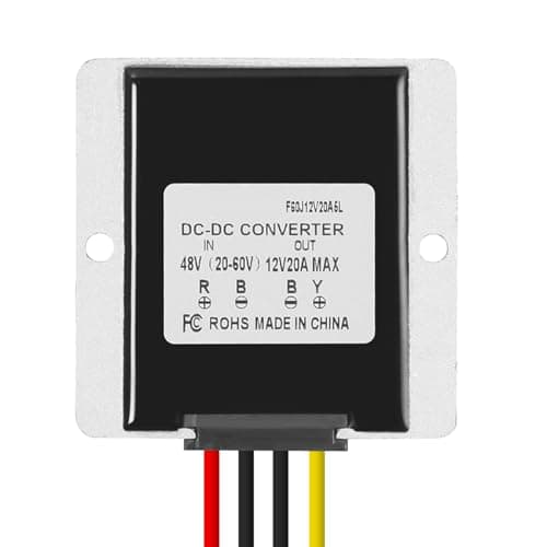 Jadeshay DC Converter,36V 48V 60V to 12V 20A DC Voltage Reducer Converter Step Down Voltage Converter Regulator Power Supply Transformer Module Waterproof Buck Converter with Short Circuit Protection