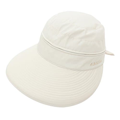 XINCHIA Women Sun Visor Hat Wide Brim Summer UV Protection Cap Golf Visor Hat Beach Visors Caps for Women Removable Topless Foldable Summer Travel Hats Packable Ladies Bucket with Bowknot Beige — view 4