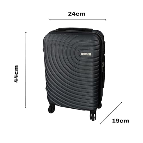 Daniel James Cabin Suitcase - 18” or 20” Lightweight Carry On Hand Luggage with 4 Spinner Wheels - Airline Approved Hard Shell ABS Trolley Case Bag with Combination Lock (Black, 18-INCH) — view 6