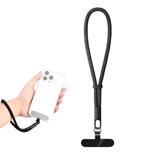 Phone Lanyard,Phone Wrist Strap,Anti Theft Phone Strap,Adjustable Pho/ne Chain,Anti-Lost Lanyard for Mobile Pho/nes Cameras Keys Bags,Cellphone Lan/yard with Tether Tab for Most Pho/ne Case（BLACK）