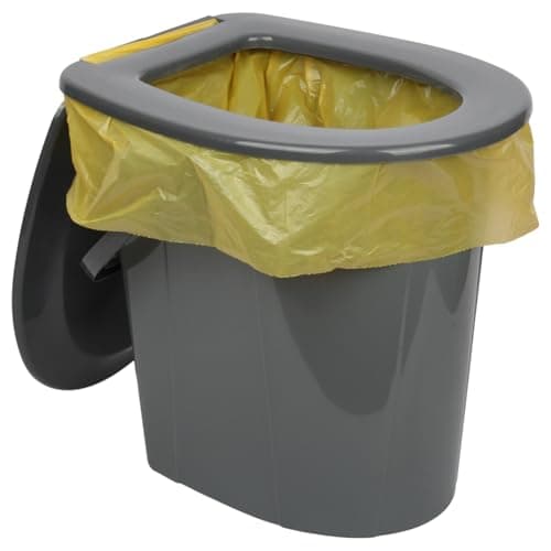 24L Portable Camping Toilet – Bucket-Style Loo with Hinged Seat & Lid, Lightweight & Sturdy, 41×35 cm • Height 42.5 cm – Ideal for Tents, Vans, Festivals, Garden/Renovation Backup (Anthracite) — view 2