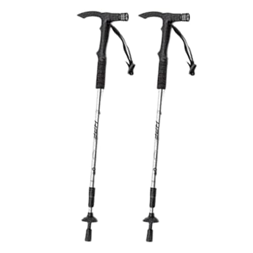 Walking Trekking Poles Adjustable Anti-Shock Ultra Portable Hiking Sticks for Camping/Climbing/Backpacking (Silver Grey with cover) — view 4