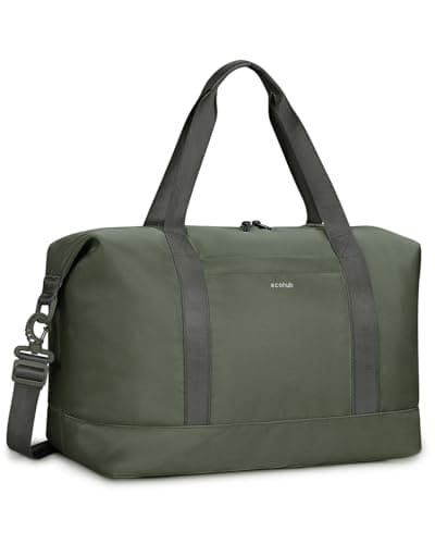 ECOHUB Ryanair Cabin Bags 40x30x20, 24L Underseat Hand Luggage Bag, Foldable Carry On Bag with Removable Wet Pocket, Water-Resistant Overnight Hospital Weekend Bag for Women, Green (Patent Pending)