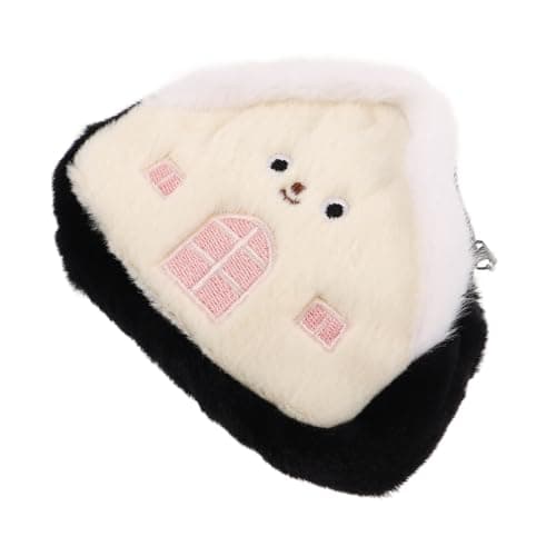 JEWEDECO Purse Portable Keychain Wallet Mini Plush Coin House-shaped Multi-purpose Cute Storage Pouch Small for Earphones and Items for Travel and Study — view 6