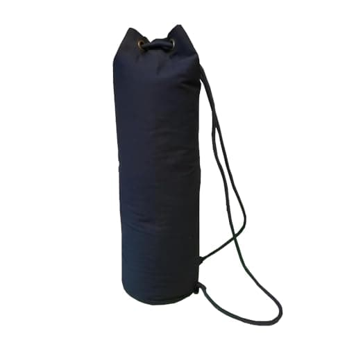 Brow Farm Cotton Duffel Bag – Durable Drawstring Yoga & Sports Holdall with Lined Interior and Zipped Pocket | Ideal for Bolster or Mat (Ocean Blue)