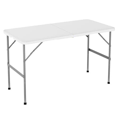 mcc direct 4ft (122cm) Folding Table Heavy Duty – Indoor & Outdoor Plastic Table for Garden, Picnic, BBQ, Camping, Party & Catering (White)