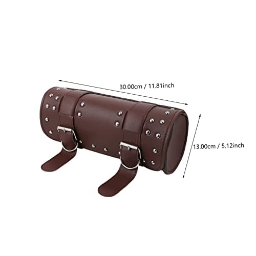 HOLIDYOYO Motorbike Tool Bag Large Capacity PU Leather Side Pouch Brown — view 2