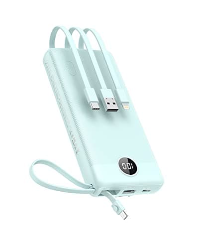 VEEKTOMX 20000mAh Power Bank with 4 Built-in Cables, USB C Portable Charger