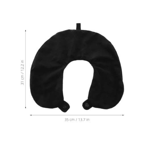 Toyvian 2pcs U Shaped Neck Pillow Cover with Zipper, Velvet Black — view 2