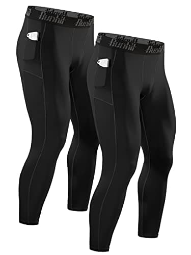 Runhit Men's Running Leggings Gym Compression Pants Men Sports Tights Thermal Base Layer Trousers for Cycling Football Golf Yoga