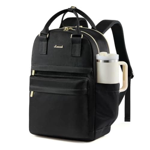 LOVEVOOK Backpack Womens, 15.6 inch Laptop Rucksack Bag for Ladies, City Work Travel Backpack Waterproof School Bags for Girls Lightweight Casual Daypacks for Uni College Office Business Travel, Black