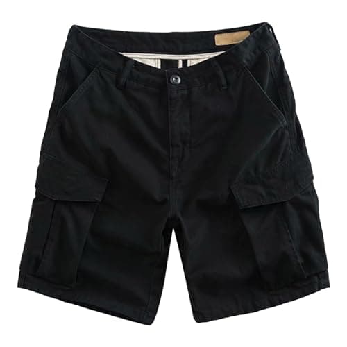 Womens Casual Hiking Cargo Shorts Multi-Pocket Cotton Combat Casual Work Utility Safety Trousers Outdoor Lightweight Ripstop Durable Workwear Shorts Summer Bermuda Short Black — view 3