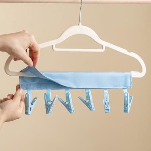 Travel Hangers Foldable|Foldable Travel Hangers 3Pk, 6 Clips, 3 Colors — view 4