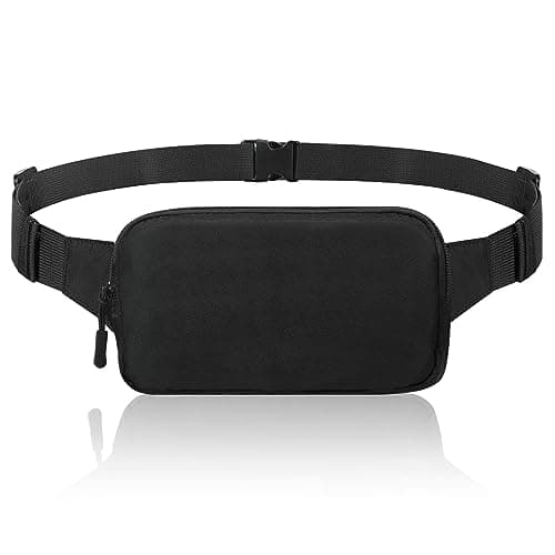 MoKo Fanny Packs for Women Men, Running Waist Packs, Belt Bag, Black