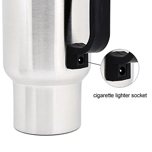 Car Electric Kettle Stainless Steel In Water Bottle with Indicator Travel Heating Cup Powered by Charger Base for Tea Coffee Milk — view 5