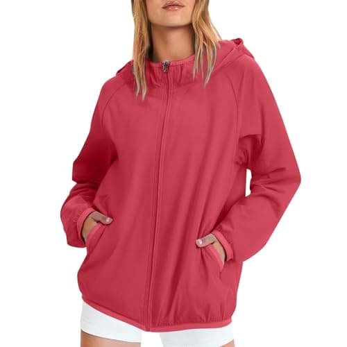 Anbiryeik Packable Waterproof Jacket Women Lightweight Breathable Raincoat with Pockets Windproof Softshell Outdoor Rain Jacket Functional Outwear for Walking Hiking Travel Running Cycling Red 3XL — view 3